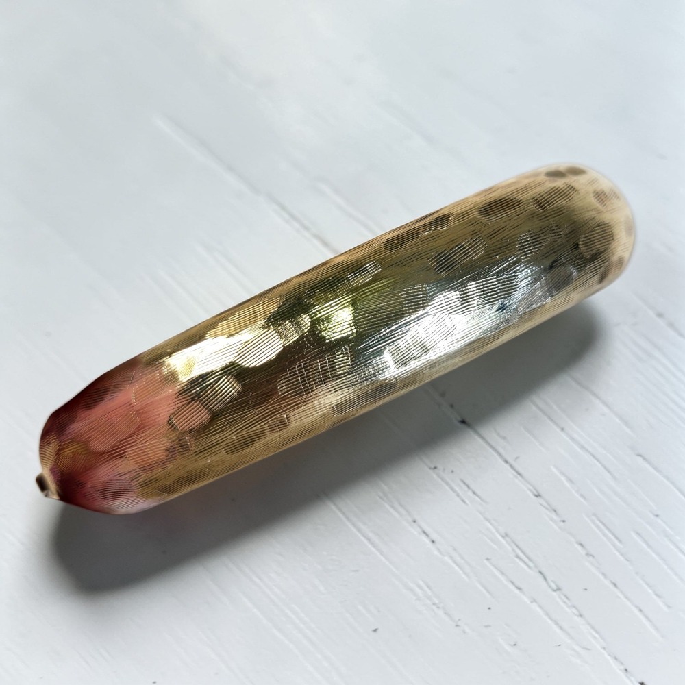 Sterling Silver Hayward Gold Plated‎ Vintage Textured Hinged Bangle Bracelet